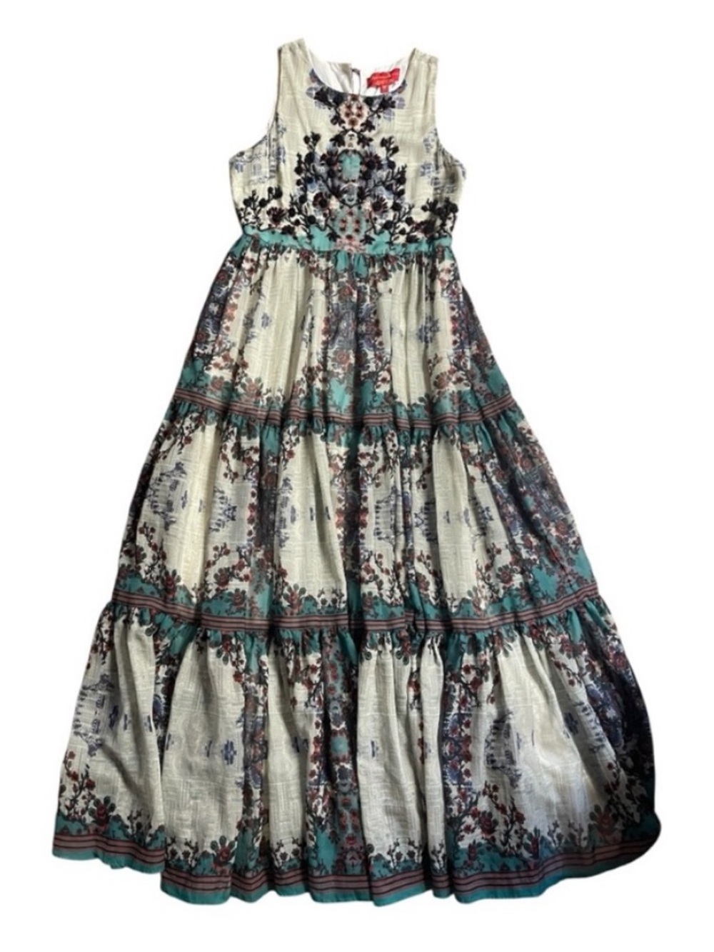 ANTHROPOLOGIE Bhanuni by Jyoti Madera Maxi Dress Sleeveless Floral size 2P - Picture 6 of 16